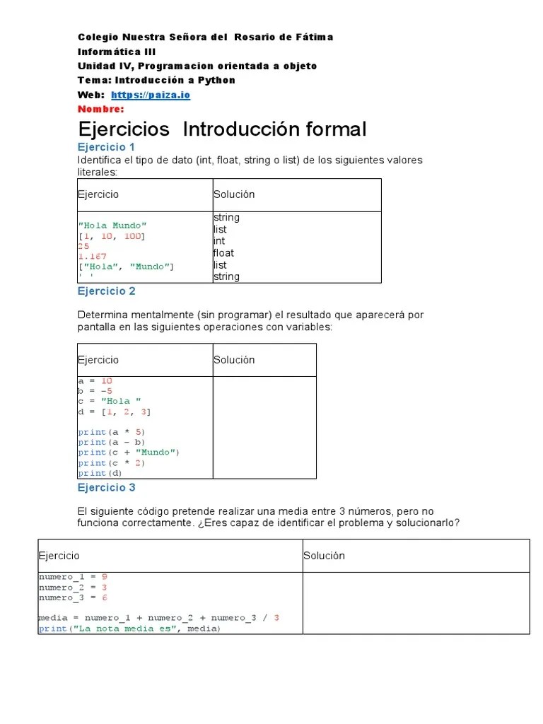 Python Ejercicios | PDF