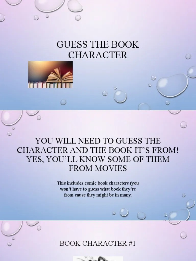 Guess The Book Character | PDF