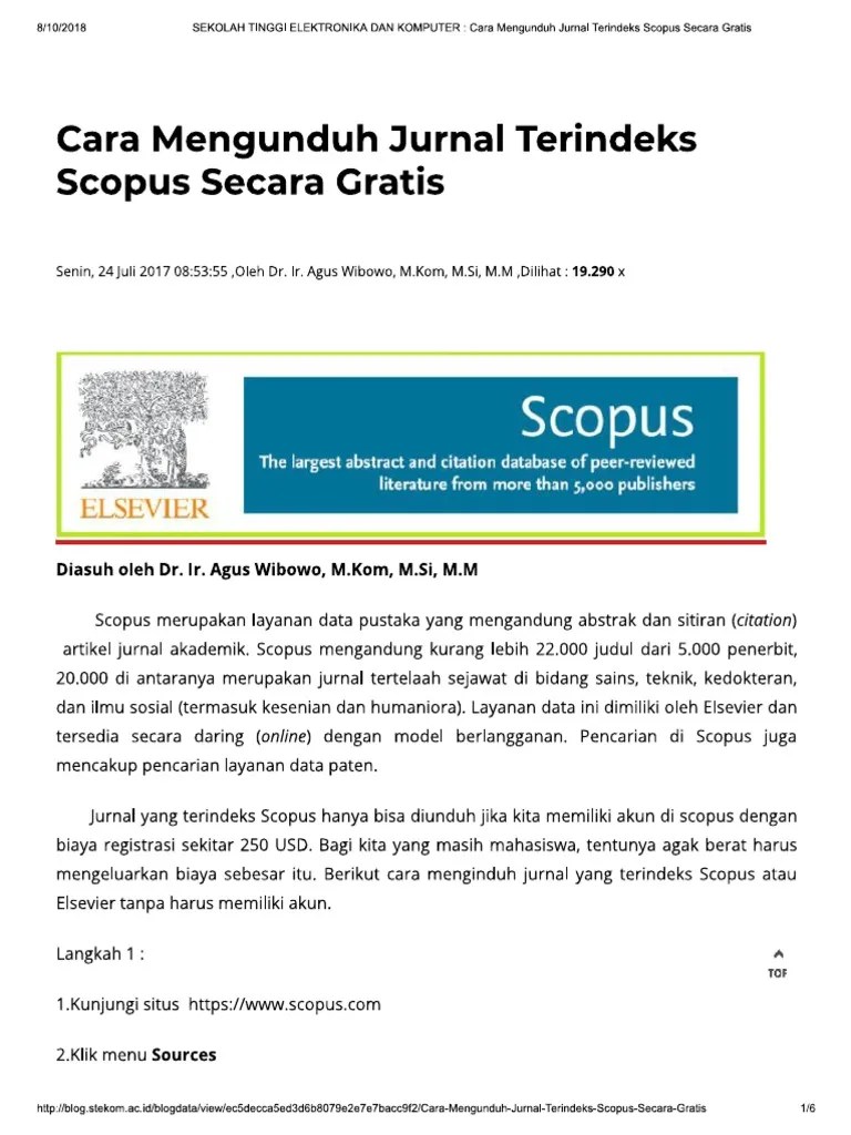 Panduan Download Jurnal Terindeks Scopus Gratis | PDF