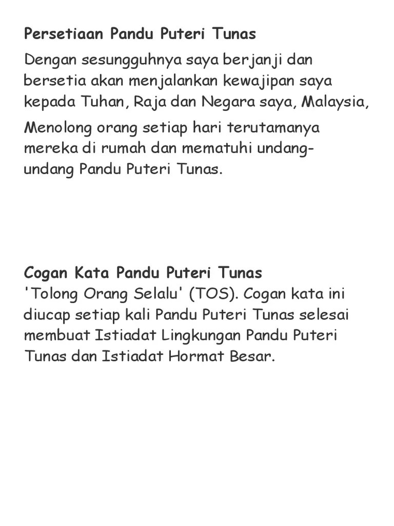 Persetiaan Cogan Kata Pandu Puteri - Prinsip Asas Pandu Puteri Tunas Membalik Buku Halaman 1 9 Anyflip