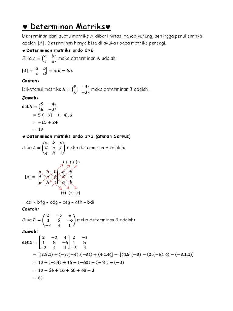 Determinan Dan Invers Matriks | PDF