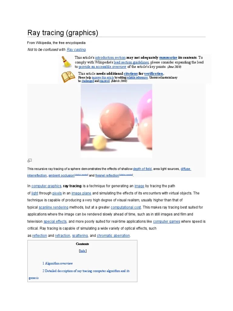 Ray Tracing | PDF | Rendering (Computer Graphics) | Atomic