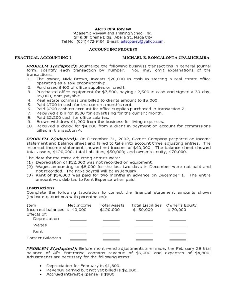Accounting Process Handouts | PDF | Debits And Credits | Expense