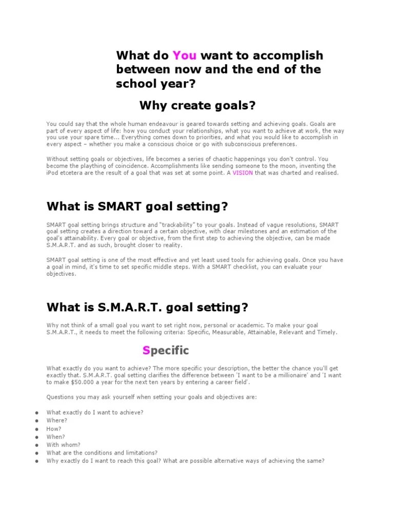 Smart Goals | PDF