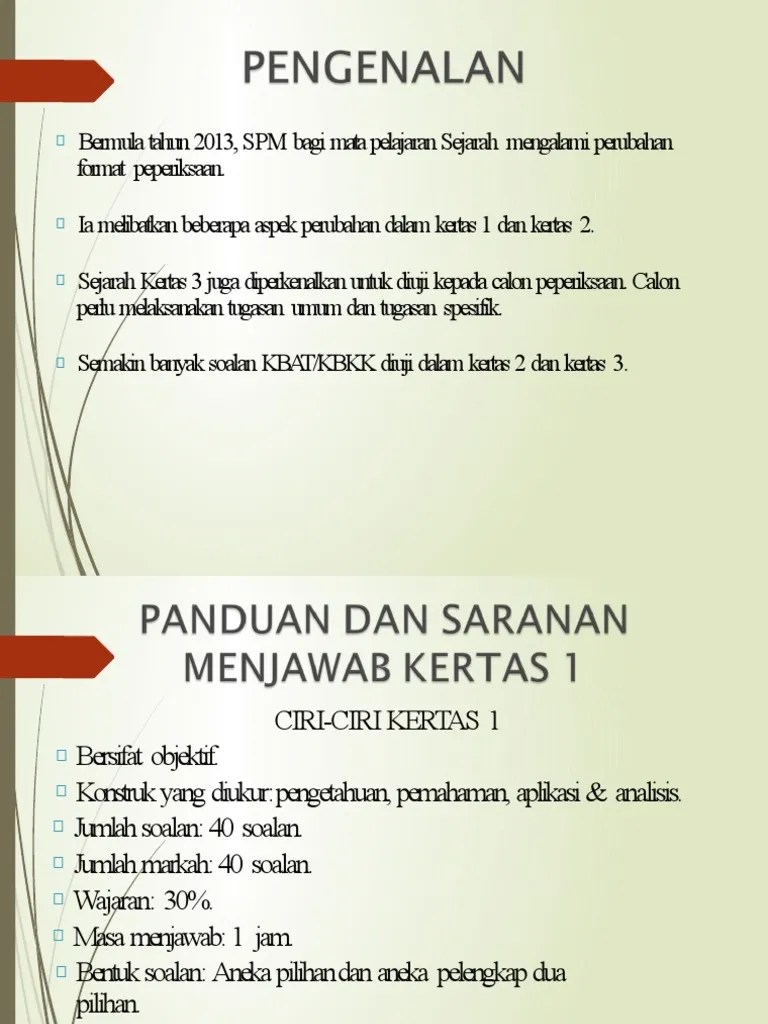 Untuk kegunaan guru mata pelajaran . Cara Menjawab Soalan Sejarah Pdf