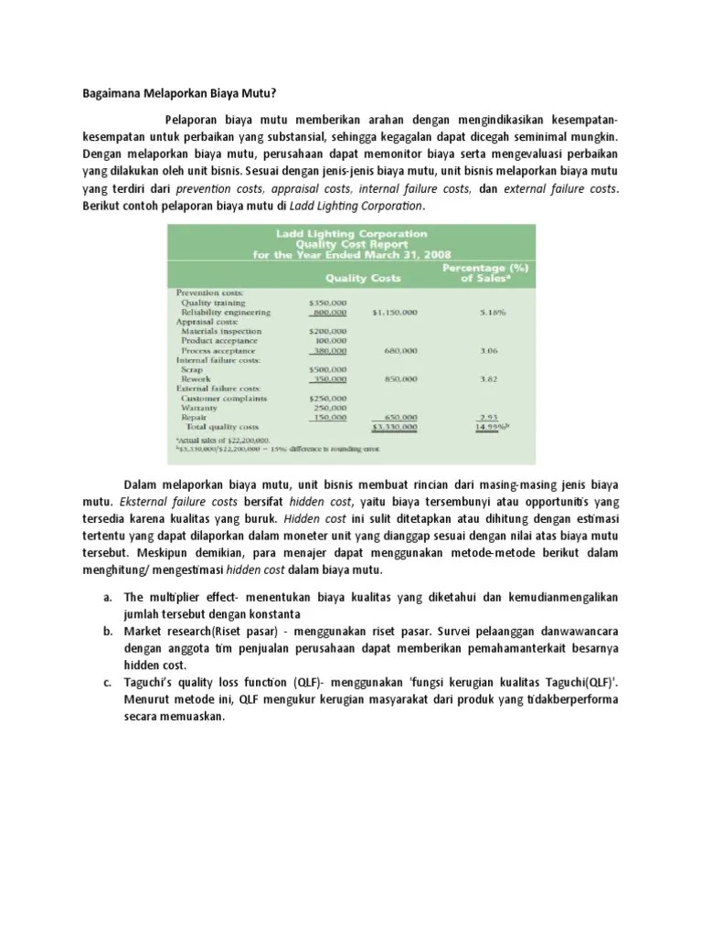 Contoh Soal Quality Cost 3 Sks Prasyarat.
