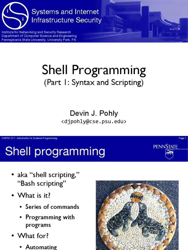 Shell Programming: (Part 1: Syntax And Scripting) | PDF | Shell (Computing) | Command Line Interface