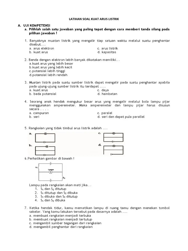 Latihan Soal Kuat Arus Listrik | PDF