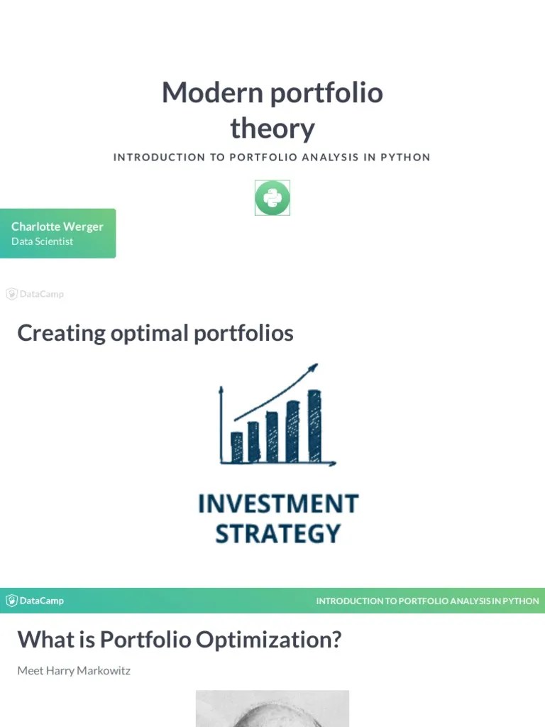Introduction To Portfolio Optimization In Python | PDF | Modern ...