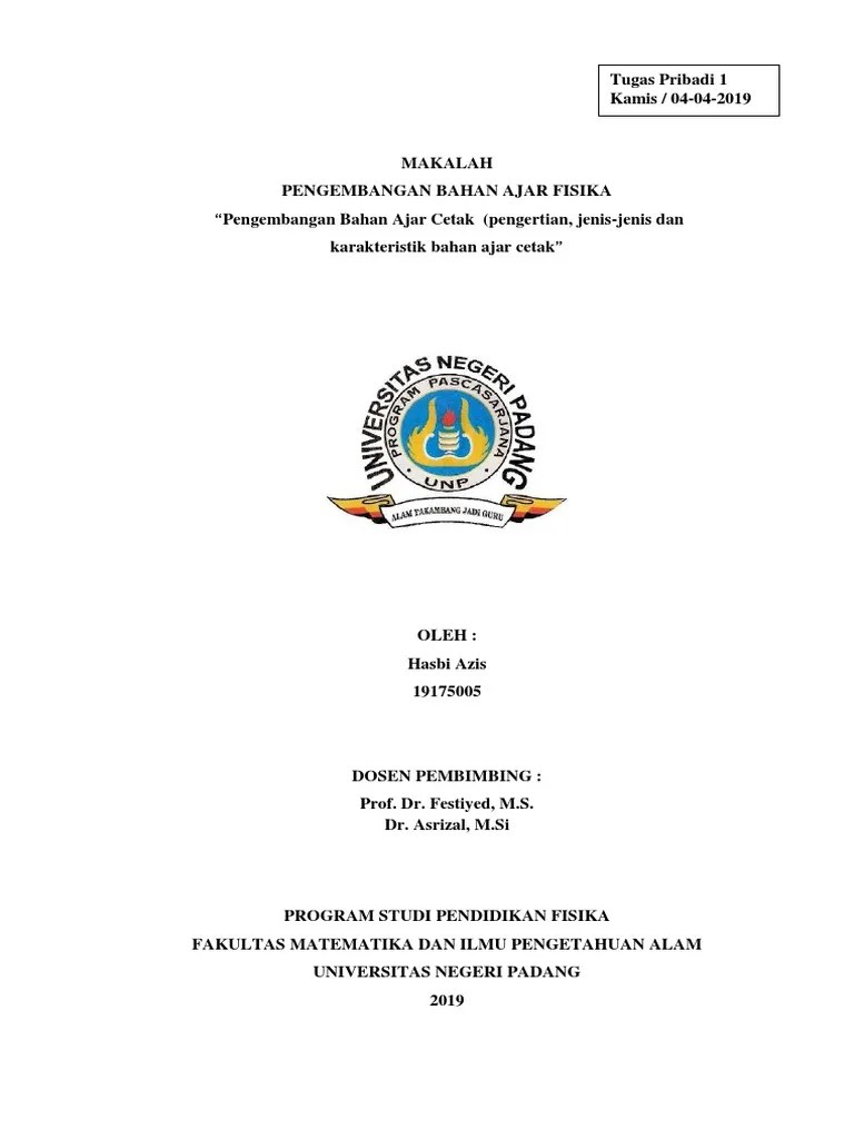 Pengembangan Bahan Ajar Cetak Pengertian PDF | PDF