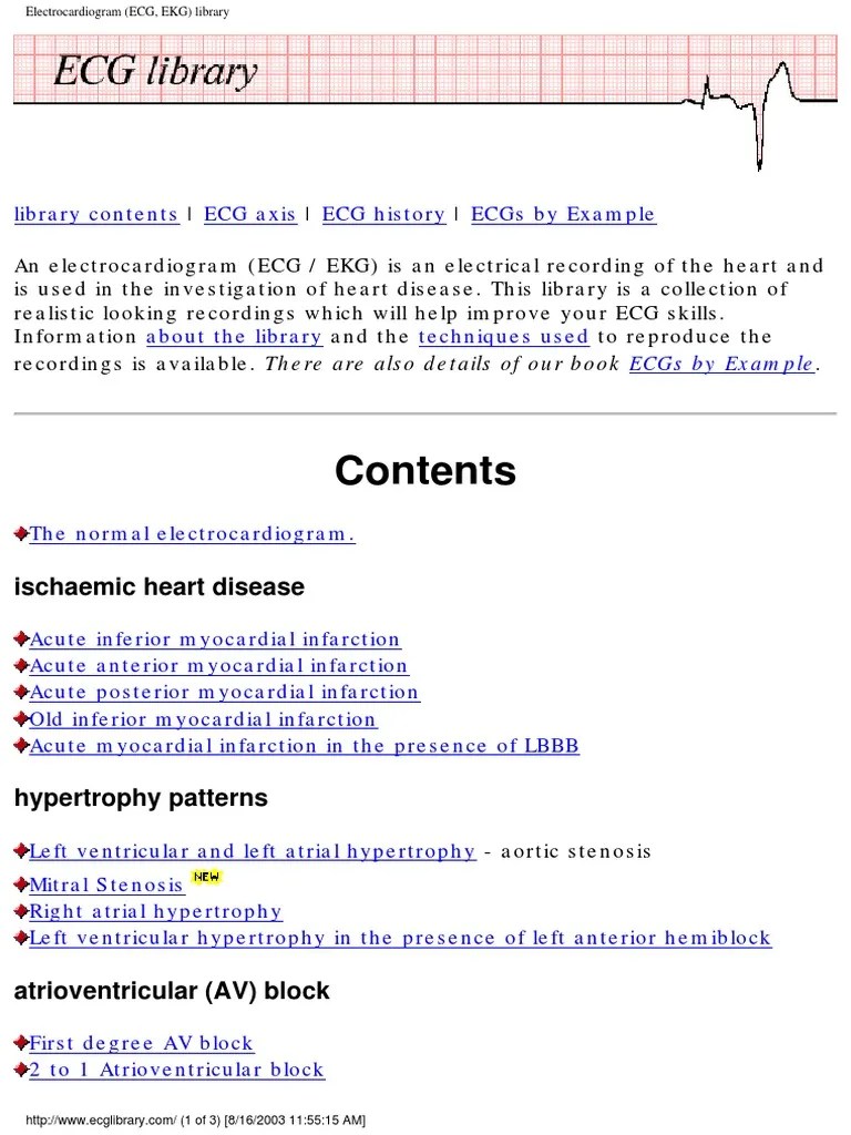 ECG Library PDF | PDF | Electrocardiography | Artificial Cardiac Pacemaker