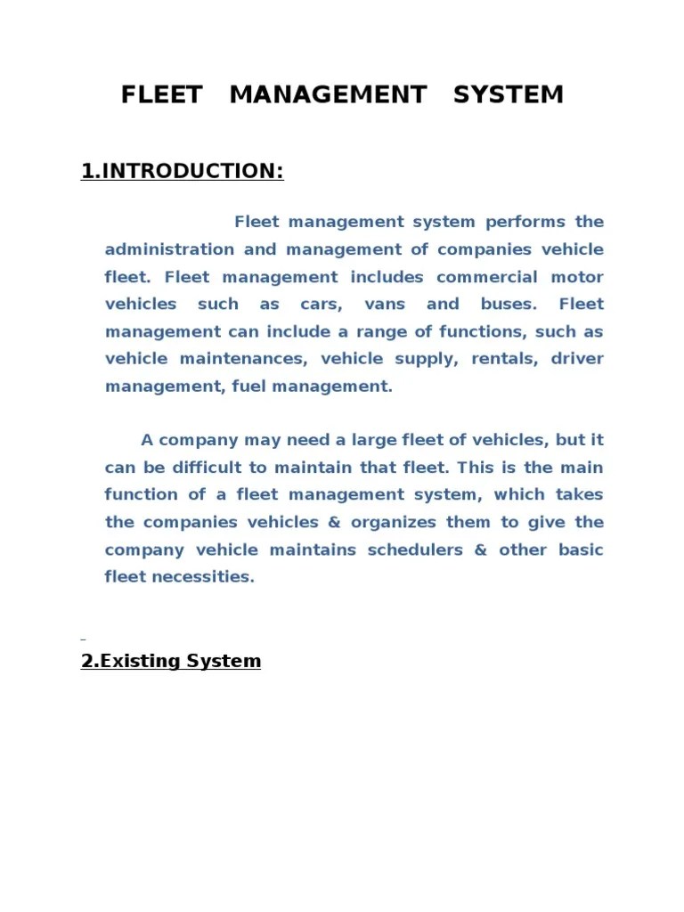 Fleet Management System | PDF | Vehicles | Computing