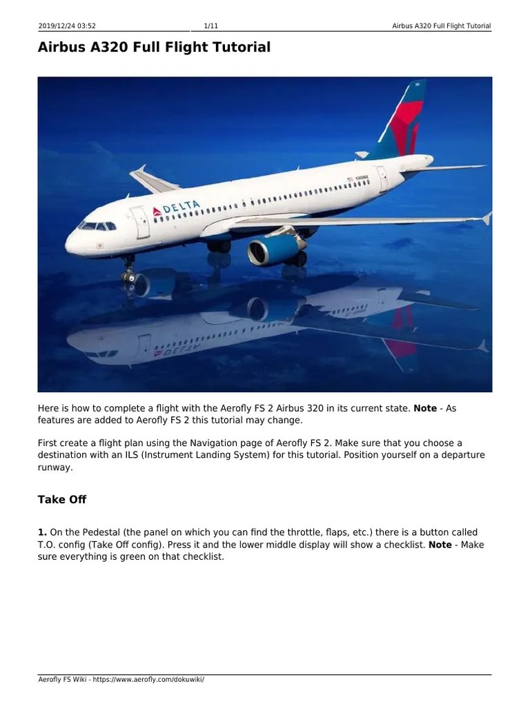 Airbus A320 Full Flight Tutorial | PDF | Avionics | Spaceflight Technologies