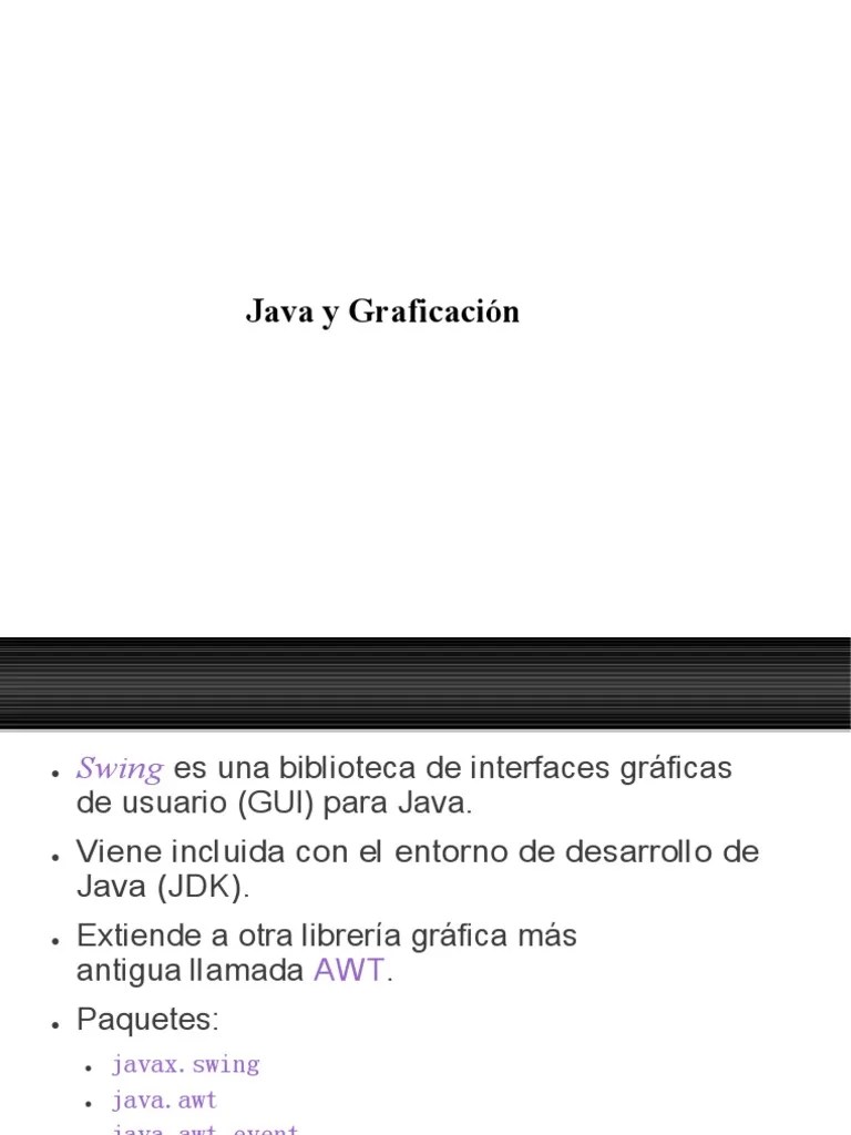 Swing | PDF | Java (lenguaje De Programación) | Modelo – Vista ...