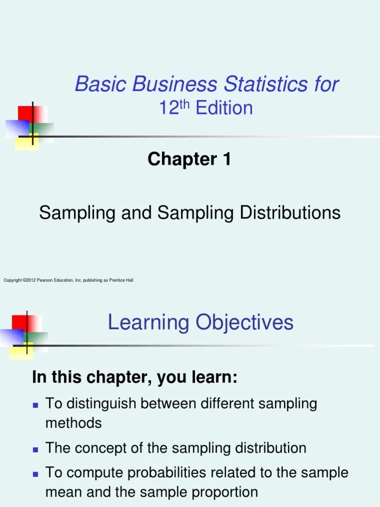 Chapter 1 Sampling And Sampling Distributions | PDF | Standard Error ...