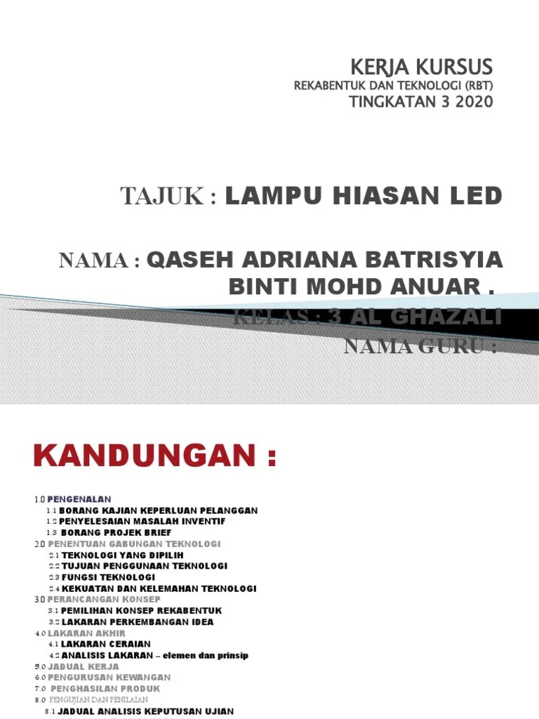 Peringkat akhir akan berlangsung selama 2 hari. Kerja Kursus Rbt Tingkatan 3 2020 Pdf