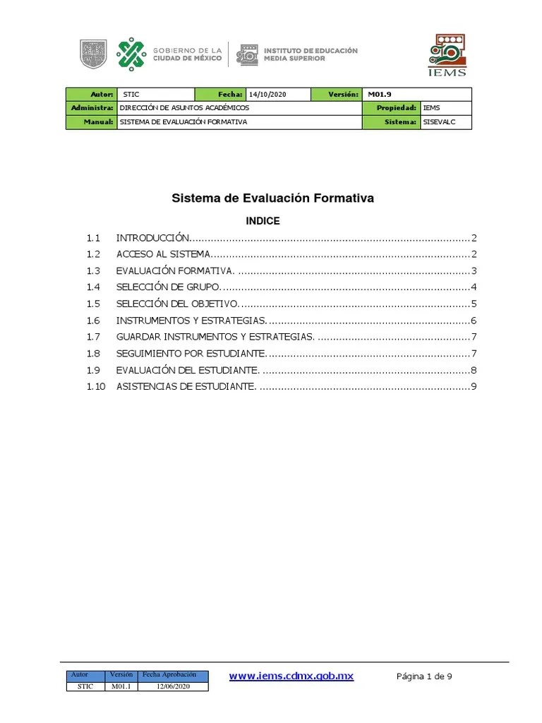 Manual Evaluación Formativa | PDF | Evaluación | Informática