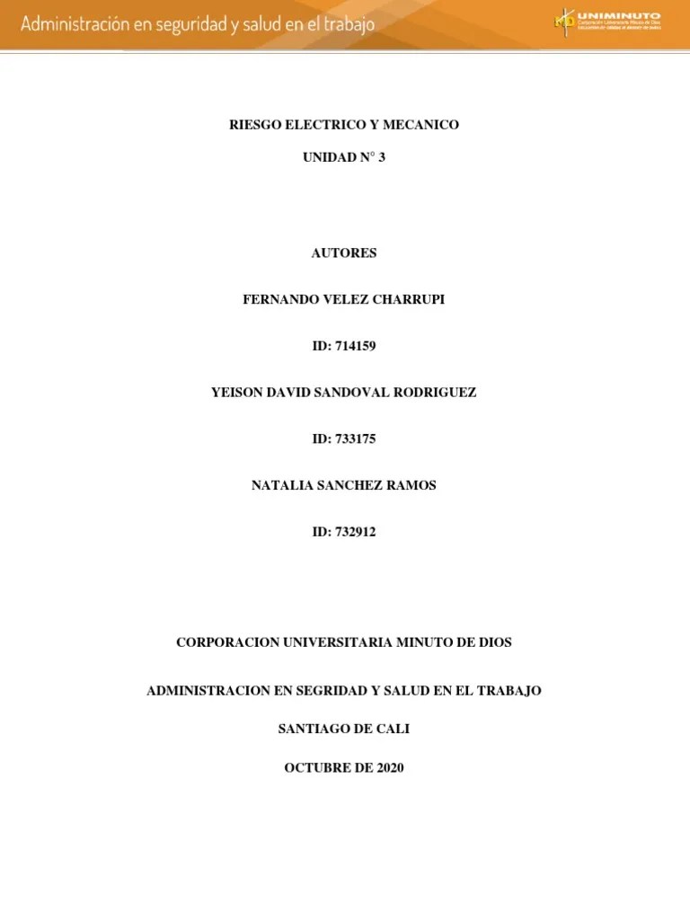 Riesgo Electrico Unidad 3 Programa PDF | PDF | Electricidad | Corriente Eléctrica