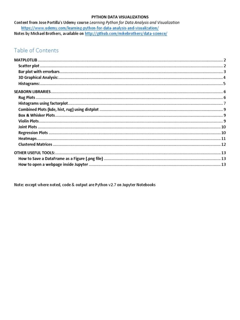Content From Jose Portilla's Udemy Course Learning Python For Data ...