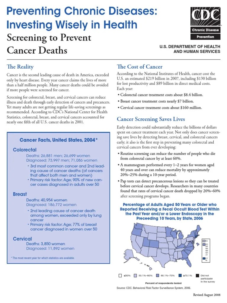 Screening To Prevent Cancer Deaths | PDF | Screening (Medicine) | Cancer