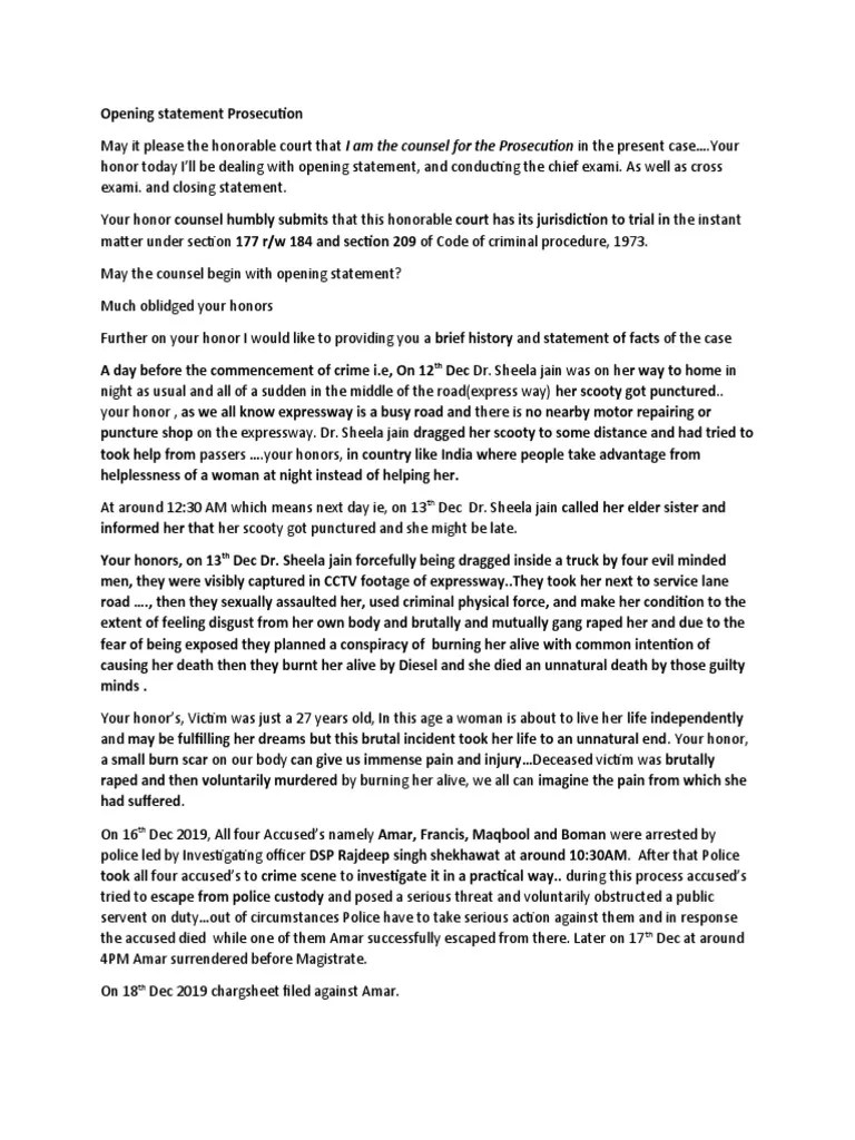 Opening Statement Prosecution | PDF | Rape | Public Law