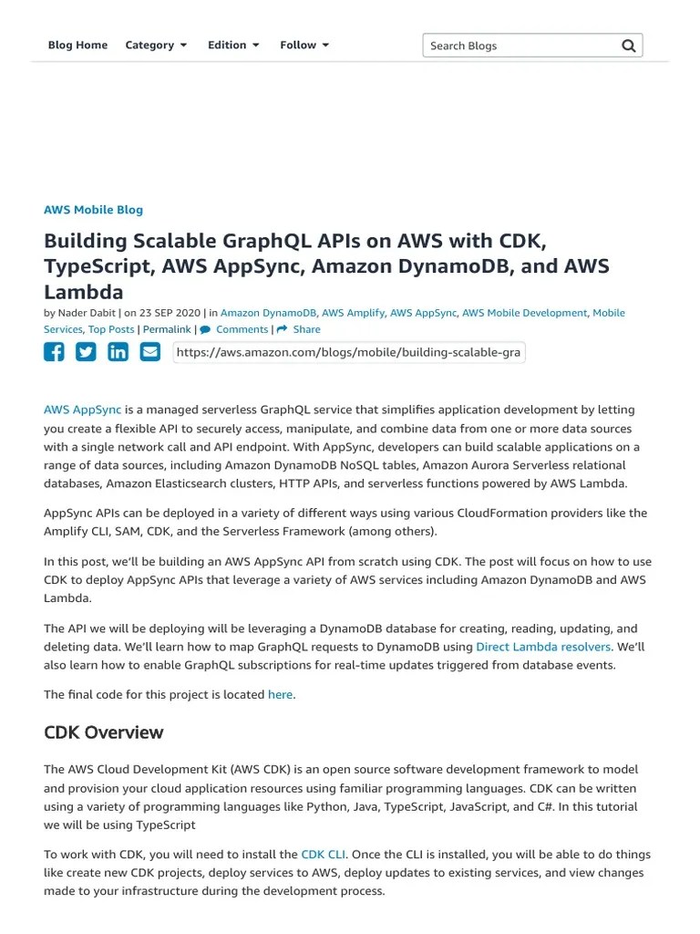 Building Scalable GraphQL APIs On AWS With CDK, TypeScript, AWS AppSync ...