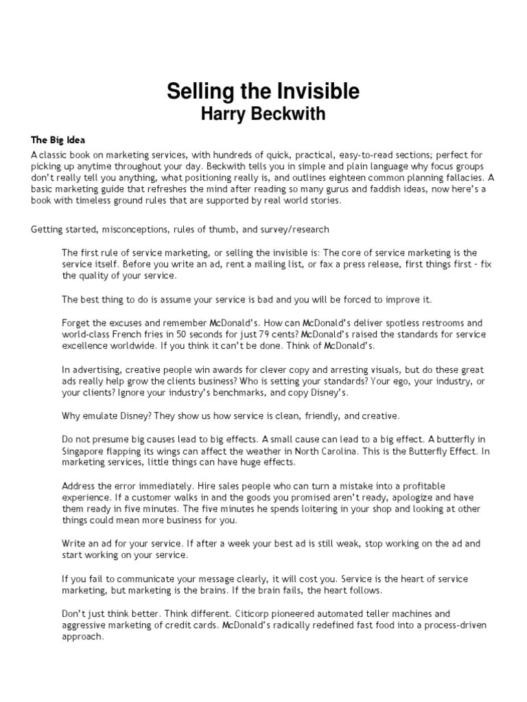 Selling The Invisible | PDF | Brand | Marketing