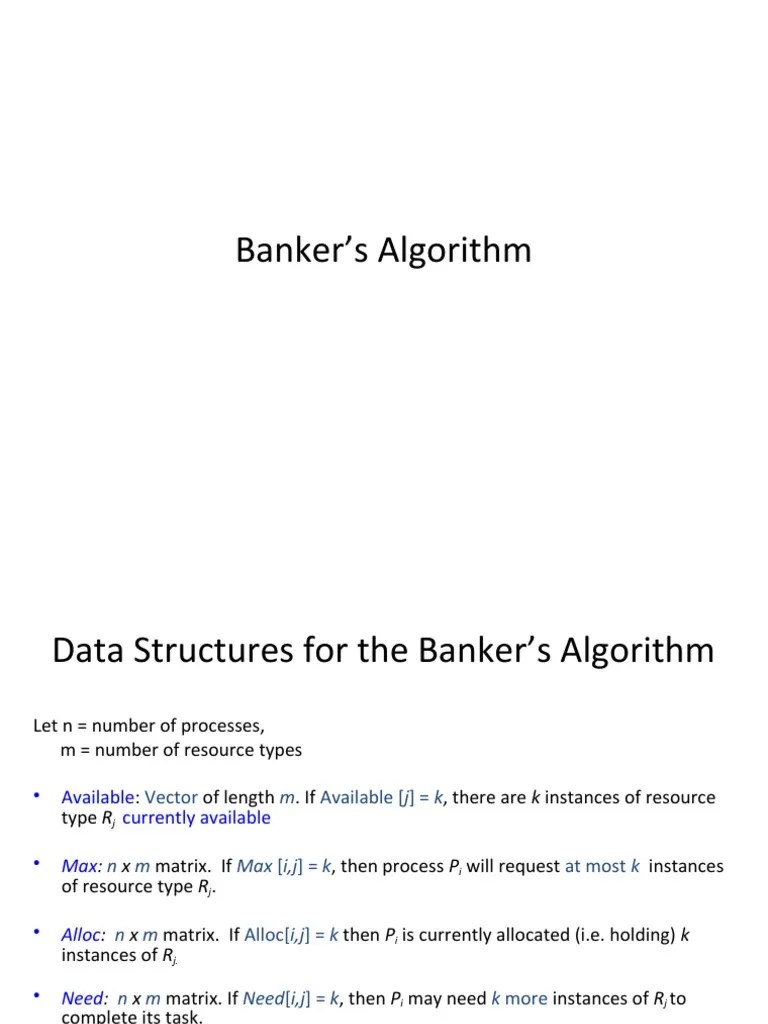 Module 3 Deadlocks Bankers Algorithm | PDF | Algorithms And Data ...
