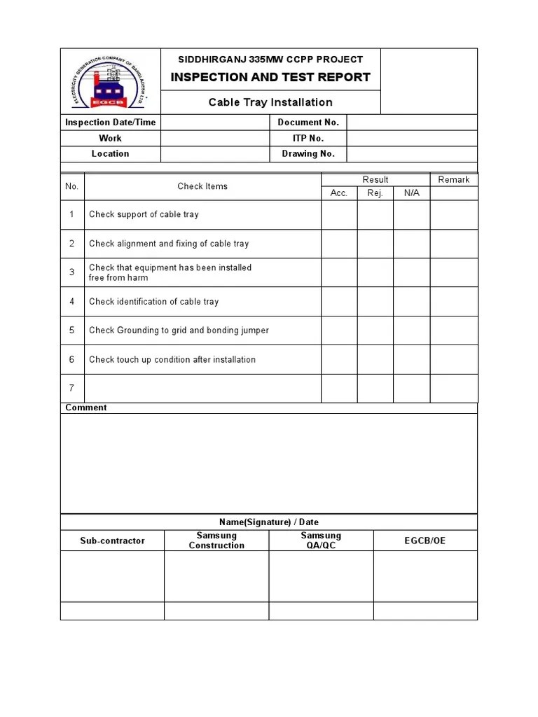 Cable Tray Installation | PDF