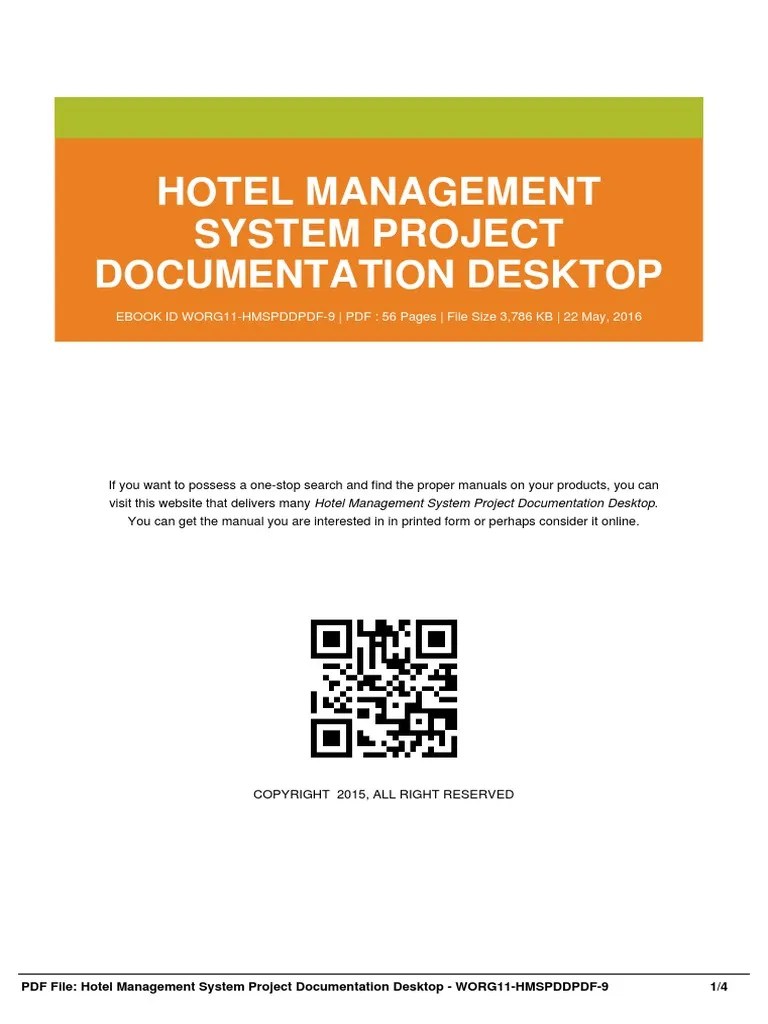 Hotel Management System Project Documentation Desktop | PDF | E Books | Written Communication