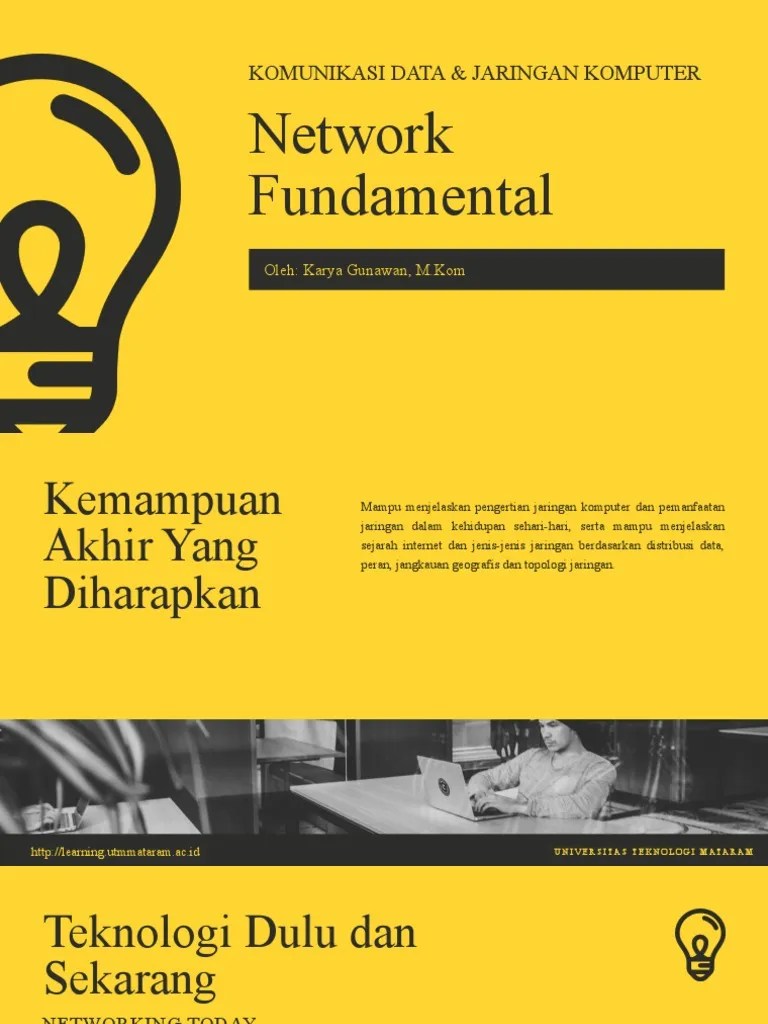 Jaringan komputer dibedakan menjadi : Network Fundamental Pdf