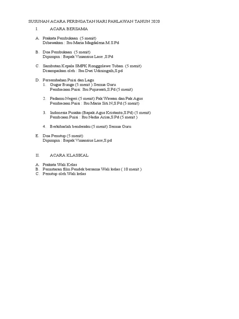 Hari Pahlawan Tahun 2020 | PDF