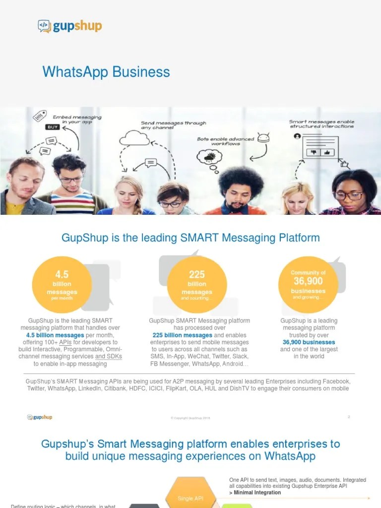 Gupshup WhatsApp Business PDF | PDF | Application Programming Interface | Communication