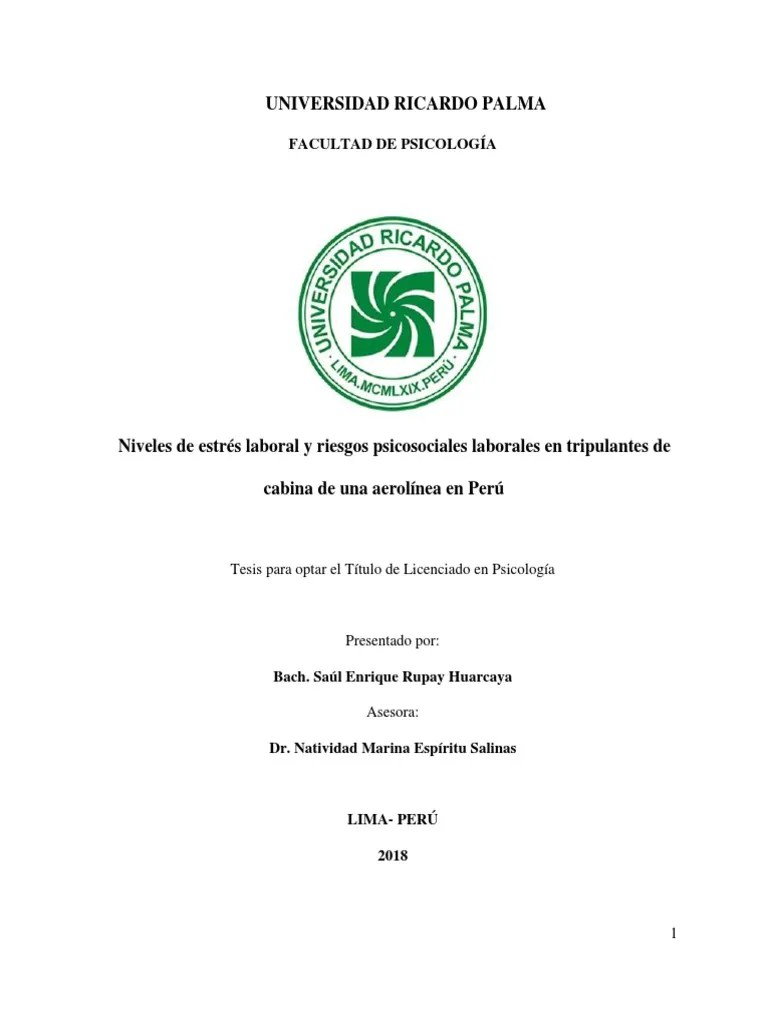 Estres Laboral Y Riesgos Psicosociales | PDF | Estrés (biología) | Ciencias Del Comportamiento