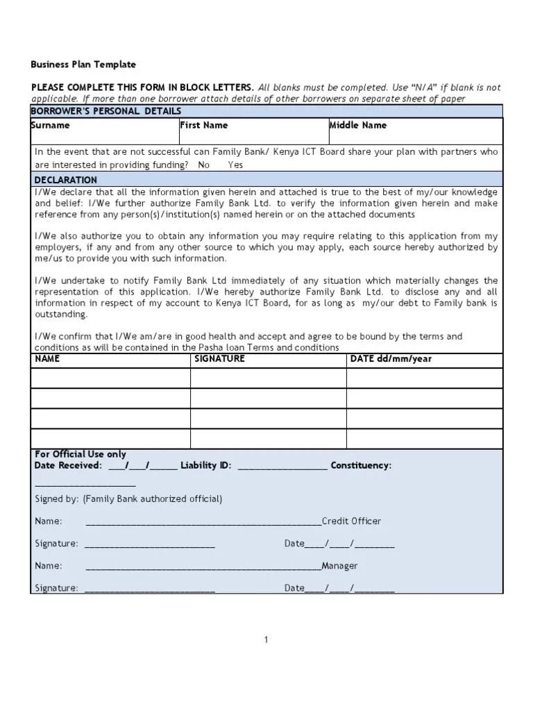 Pasha Business Plan Loans Fee