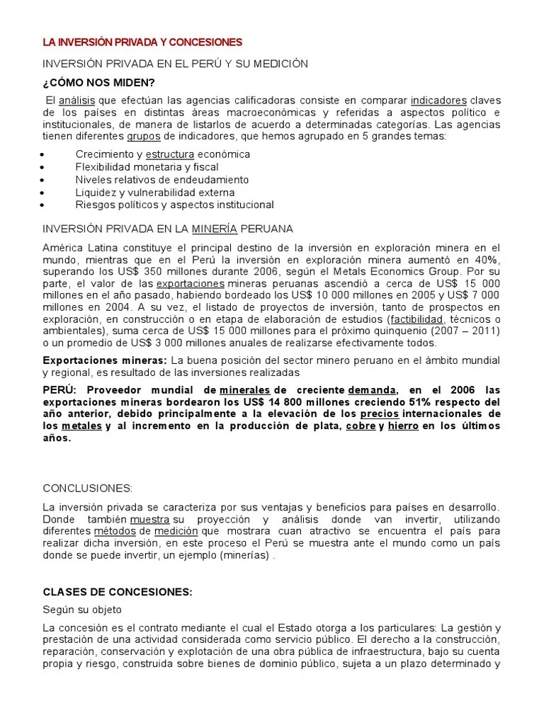 Concesiones En El Perú | PDF | Minería | Perú