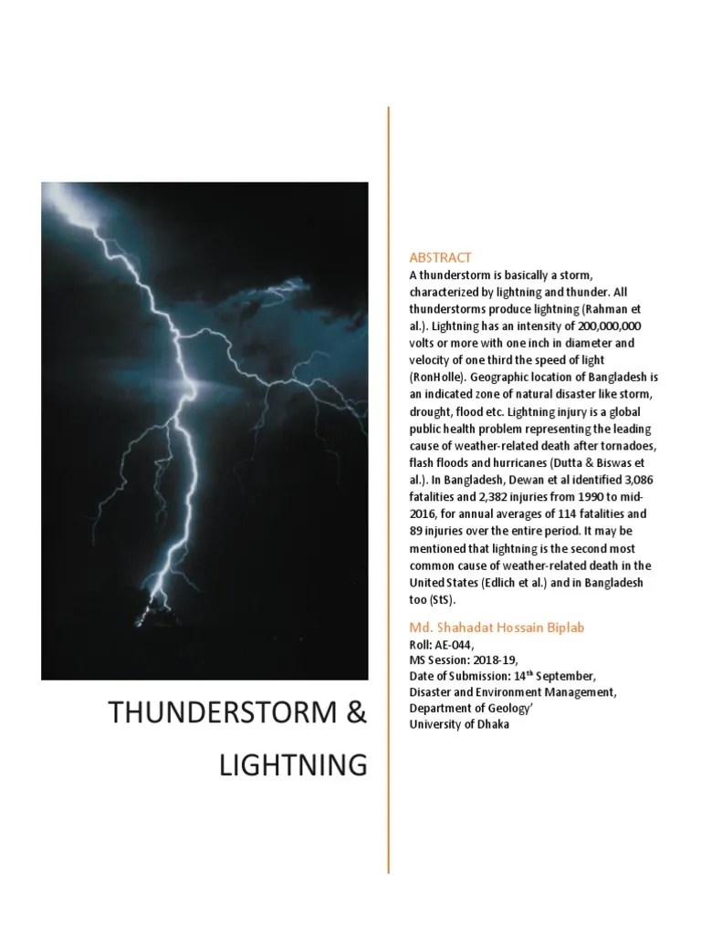 Lightning And Thunderstorm PDF | PDF | Lightning | Cloud
