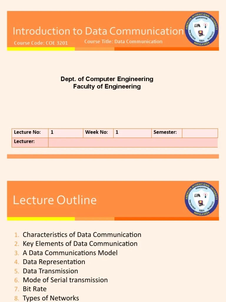 Data Comm Basics For Engineering Students | PDF | Data Transmission | Bit