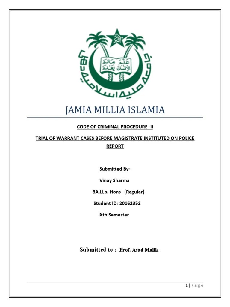 Warrant Trial CRPC | PDF | Summons | Plea