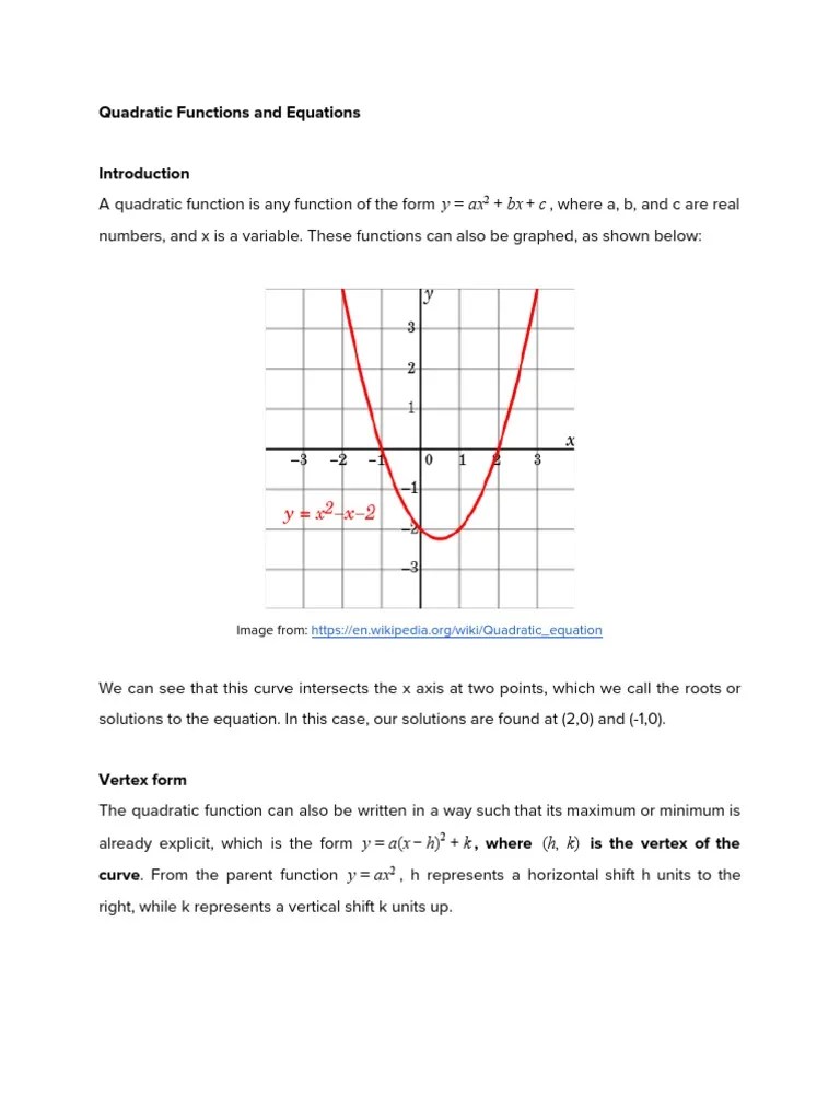 Quadratic Equations And Functions | PDF | Quadratic Equation | Discrete ...