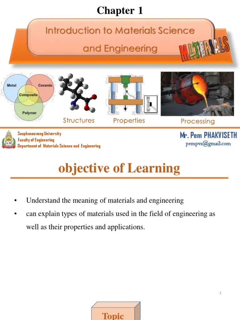 Introduction To Materials Science And Engineering: Mr. Pem Phakviseth ...
