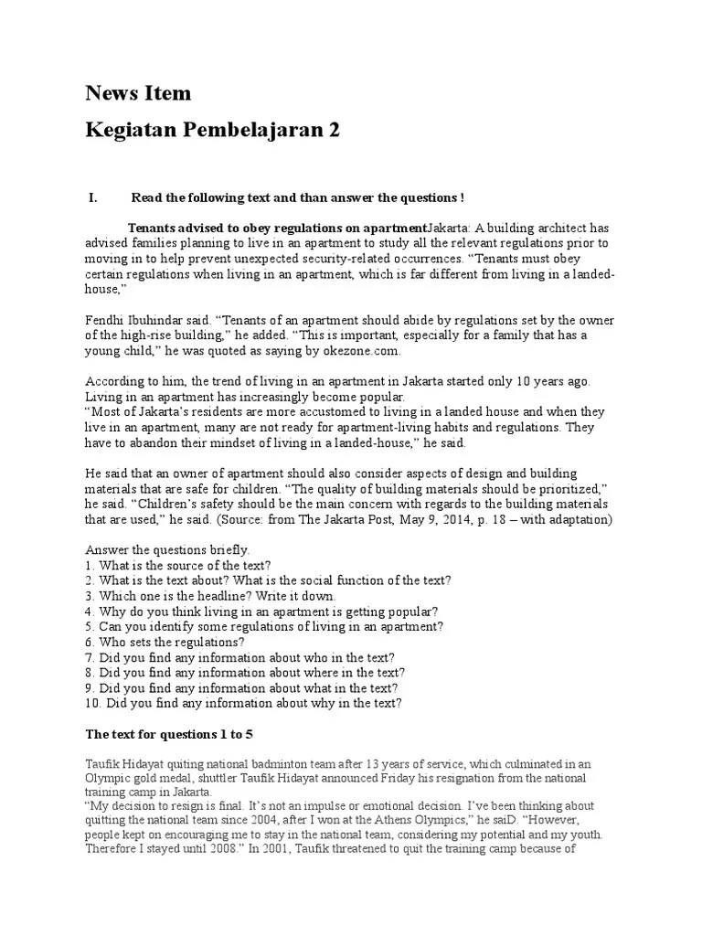 Jakarta Post News Item