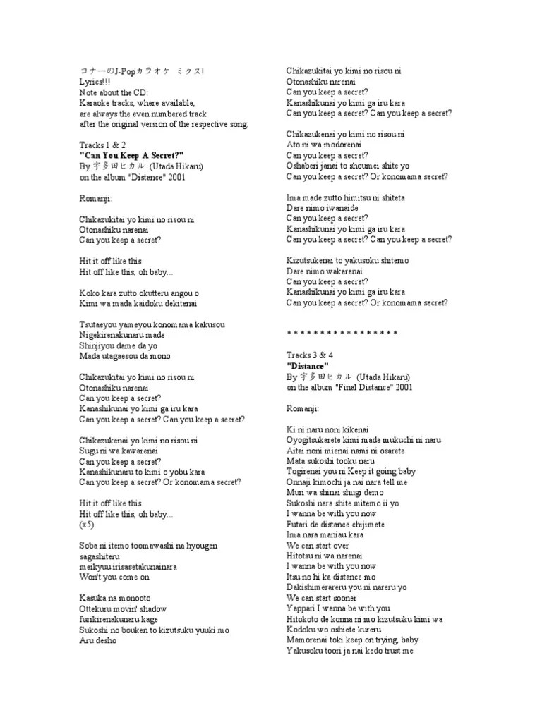 Utada hikaru, penyanyi asal jepang saat di new york pada maret 2009. Lyrics First Love Pdf Pop Music Leisure