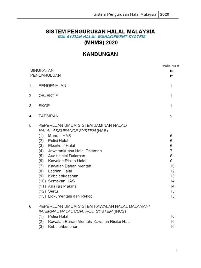 Malaysian Halal Management System (MHMS) 2020 PDF | PDF | Malnutrition | Food Politics