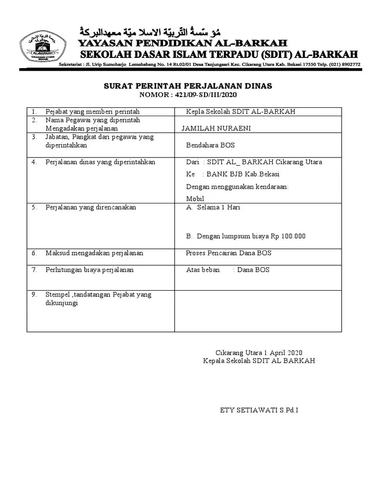 Surat Perintah Perjalanan Dinas SPPD | PDF