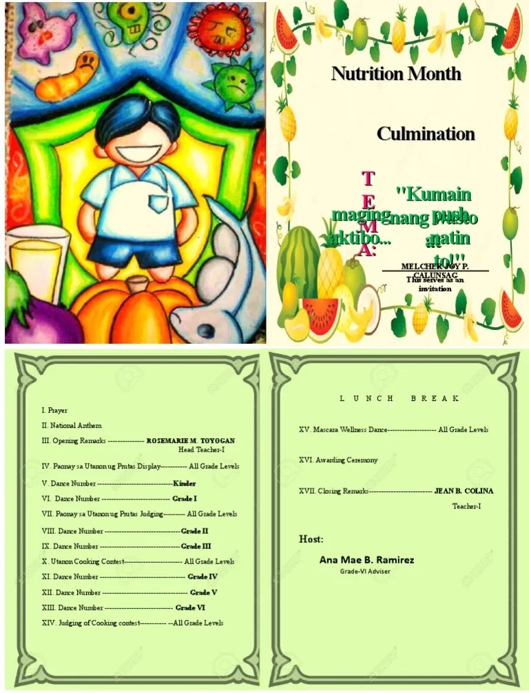 Nutrition Month Culmination Program | PDF