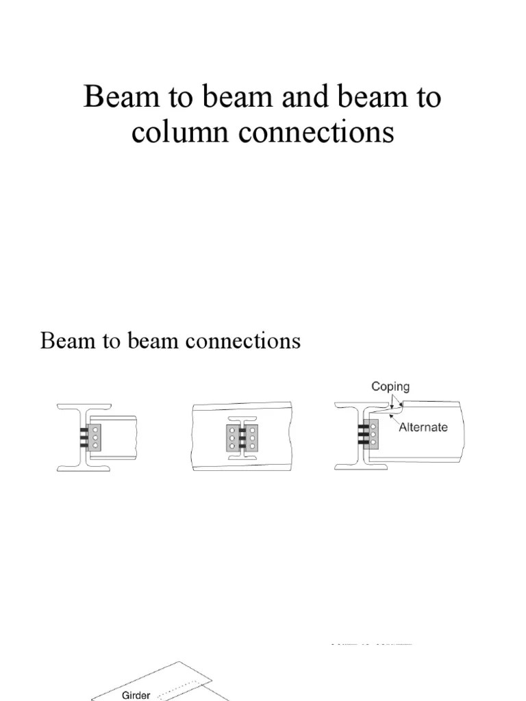 Beam To Beam And Column Connection | Download Free PDF | Screw | Beam ...