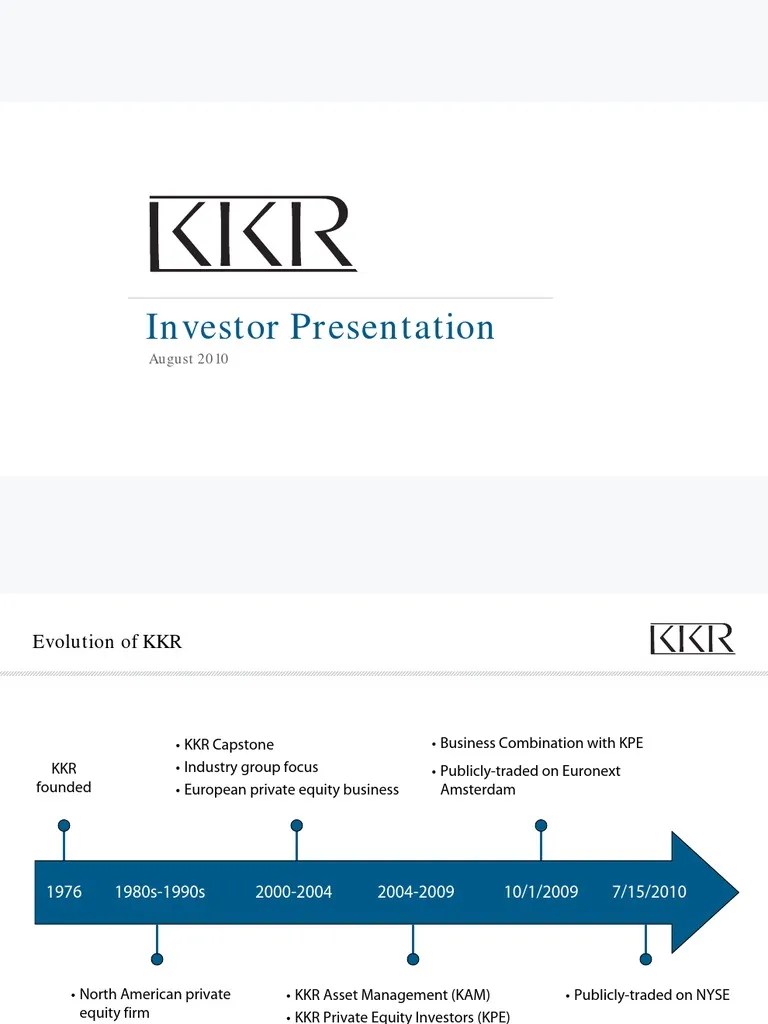 0004 KKR - Investor - Presentation - August - 2010 | PDF | Carried Interest | Private Equity