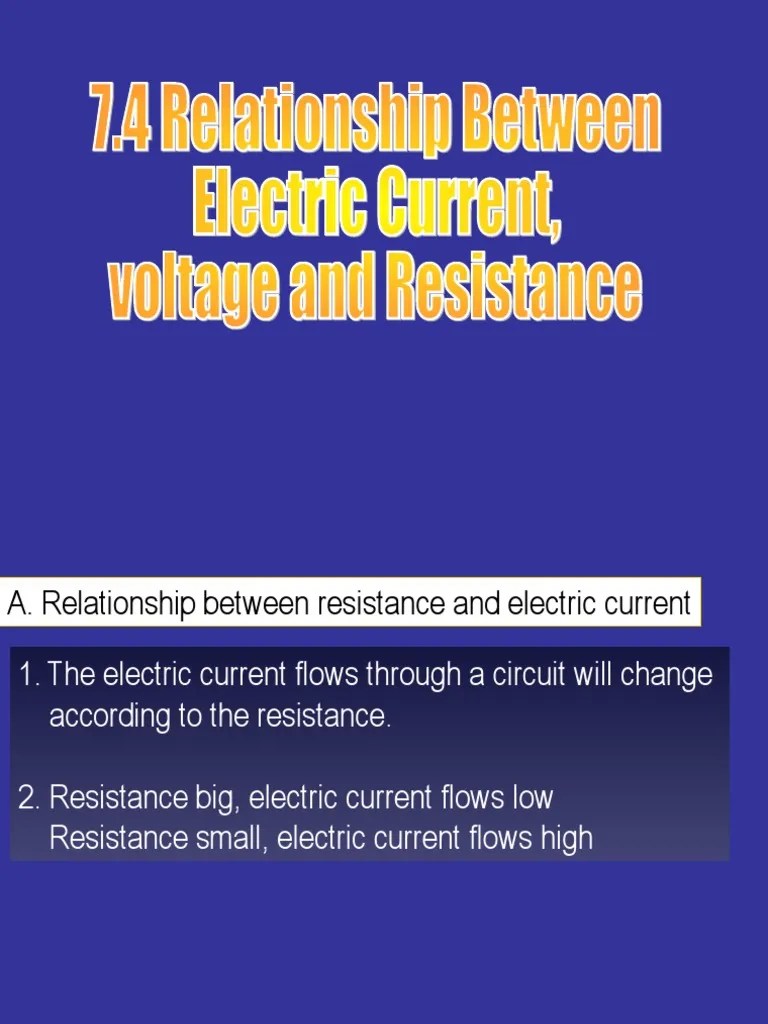 7.4 Relationship Between Current, Voltage And Resistance | PDF | Electrical Resistance And ...