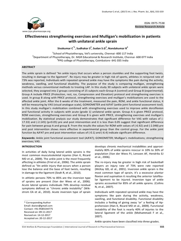 Sprain Ankle | PDF | Foot | Ankle